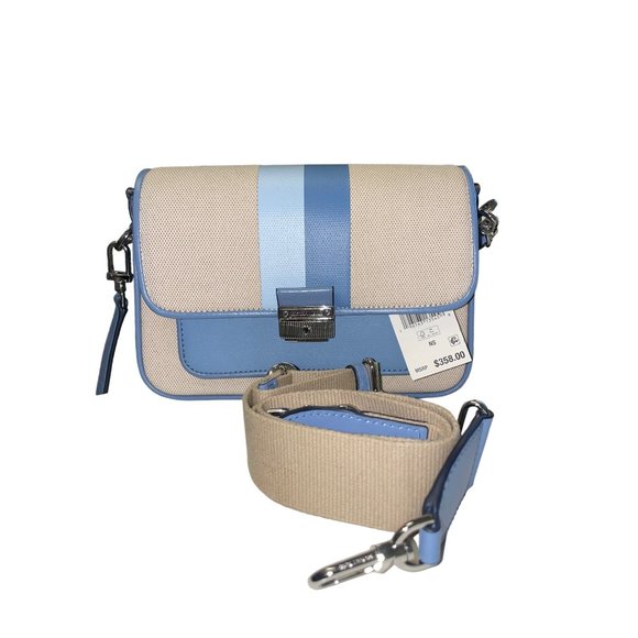 MICHAEL Kors Bradshaw Small Messenger Extra Strap Snap Closure Chambray Blue - Picture 5 of 9